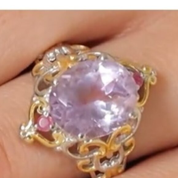 Antique Style Ring/Necklace Set – Rose DeFrance Amethyst and Niassa Ruby (FF) - Picture 3 of 3